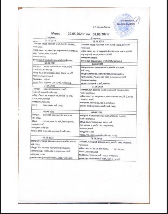 10күндік ас мәзірі